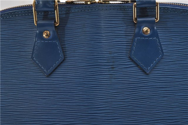 Authentic Louis Vuitton Epi Alma PM Hand Bag Blue M52145 LV 2087G