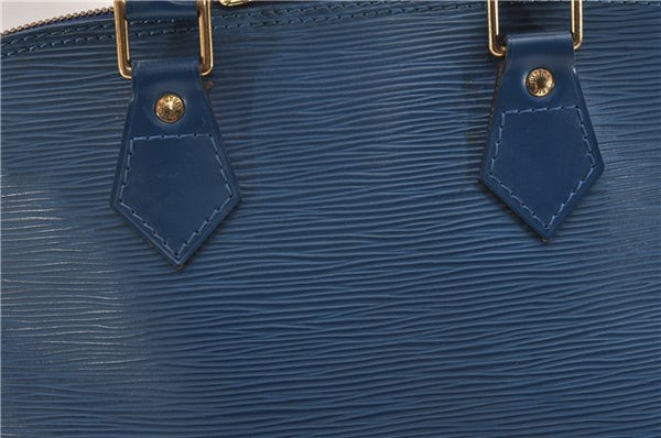 Authentic Louis Vuitton Epi Alma PM Hand Bag Blue M52145 LV 2087G