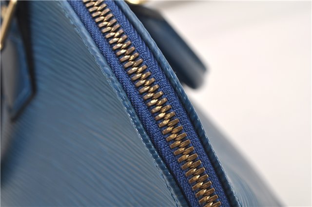Authentic Louis Vuitton Epi Alma PM Hand Bag Blue M52145 LV 2087G
