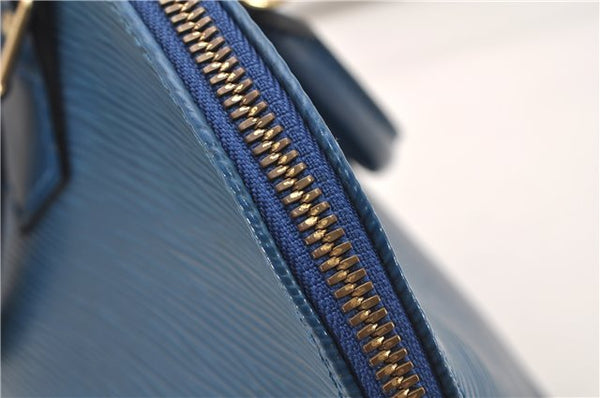 Authentic Louis Vuitton Epi Alma PM Hand Bag Blue M52145 LV 2087G
