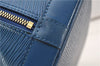 Authentic Louis Vuitton Epi Alma PM Hand Bag Blue M52145 LV 2087G