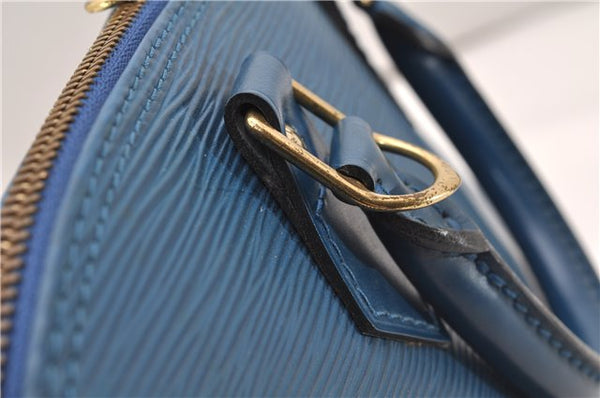 Authentic Louis Vuitton Epi Alma PM Hand Bag Blue M52145 LV 2087G