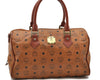 Authentic MCM Visetos Leather Vintage Shoulder Hand Bag Brown 2090D