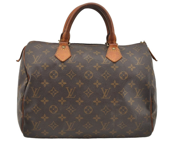 Authentic Louis Vuitton Monogram Speedy 30 Hand Boston Bag M41526 LV Junk 2090I