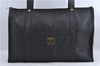 Authentic MCM Leather Vintage Shoulder Tote Bag PVC Black 2091D