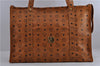 Authentic MCM Visetos Leather Vintage Shoulder Tote Bag Brown  2092D