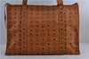 Authentic MCM Visetos Leather Vintage Shoulder Tote Bag Brown  2092D