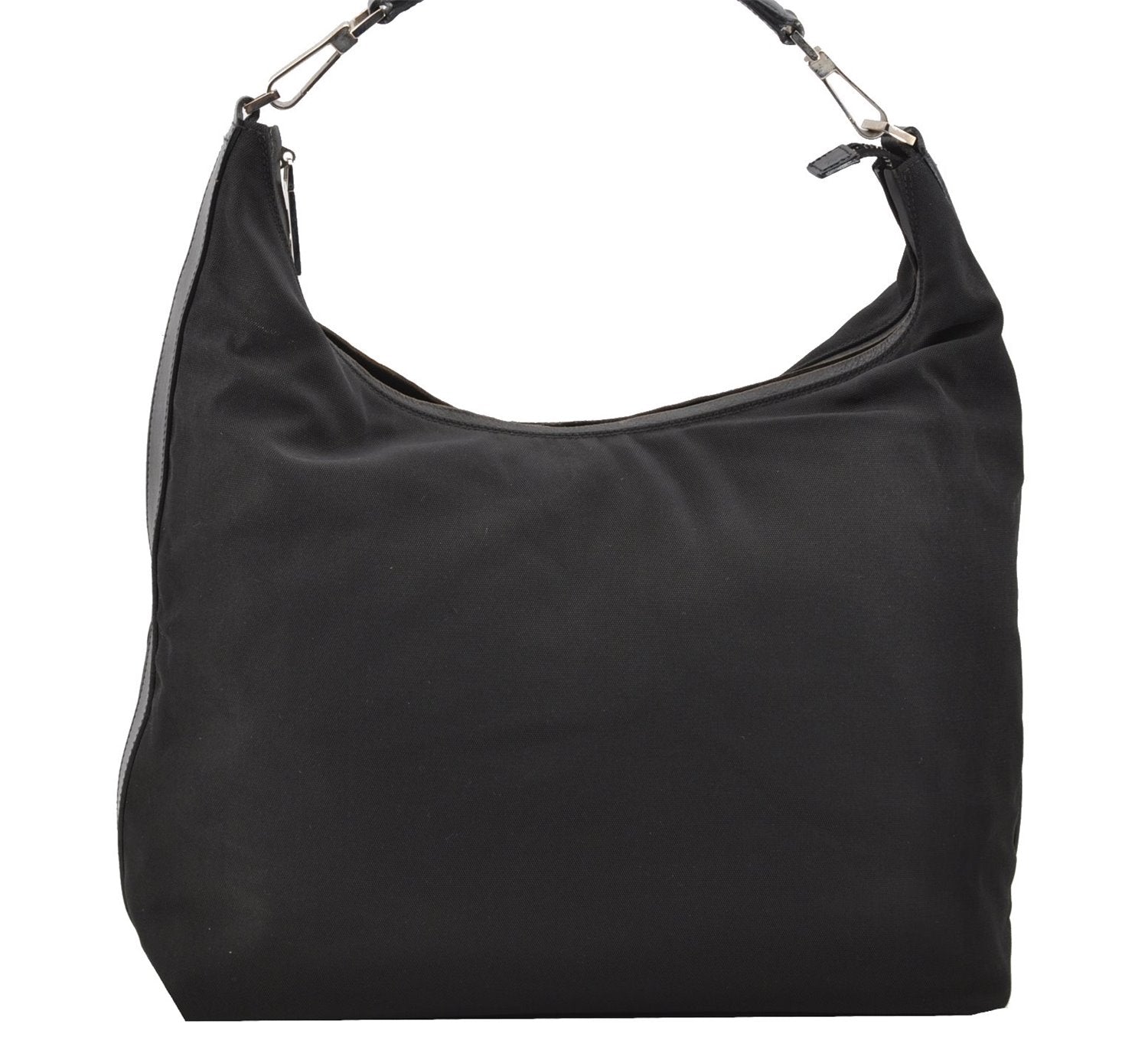 Authentic GUCCI Vintage Shoulder Hand Bag Nylon Leather Black  2092G