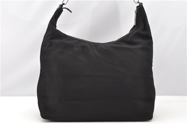 Authentic GUCCI Vintage Shoulder Hand Bag Nylon Leather Black  2092G
