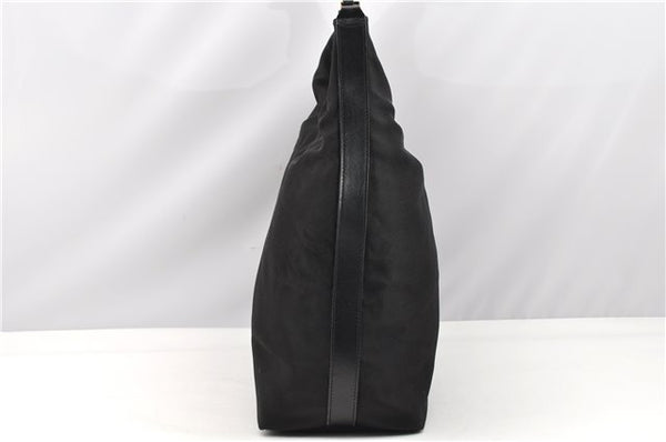 Authentic GUCCI Vintage Shoulder Hand Bag Nylon Leather Black  2092G