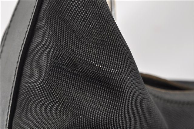 Authentic GUCCI Vintage Shoulder Hand Bag Nylon Leather Black  2092G