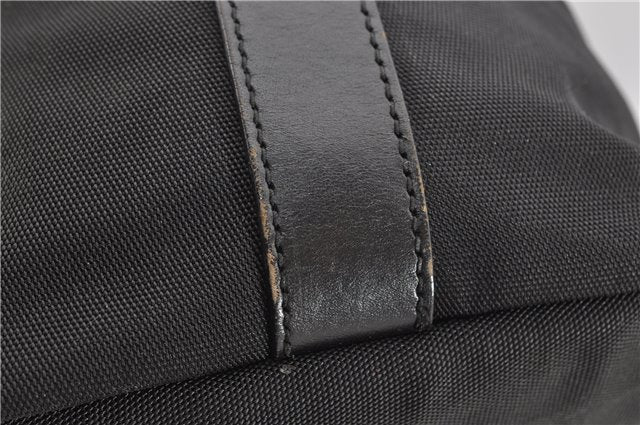 Authentic GUCCI Vintage Shoulder Hand Bag Nylon Leather Black  2092G