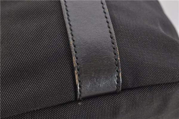 Authentic GUCCI Vintage Shoulder Hand Bag Nylon Leather Black  2092G