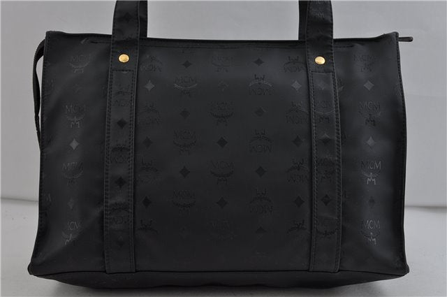 Authentic MCM PVC Vintage Shoulder Tote Bag Black 2093D