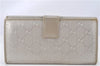 Authentic GUCCI GG Imprime Long Wallet Purse GG PVC Leather 212104 Silver 2095G