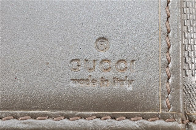 Authentic GUCCI GG Imprime Long Wallet Purse GG PVC Leather 212104 Silver 2095G