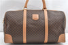 Authentic CELINE Macadam Blason Travel Boston Bag PVC Leather Brown 2096G