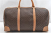 Authentic CELINE Macadam Blason Travel Boston Bag PVC Leather Brown 2096G