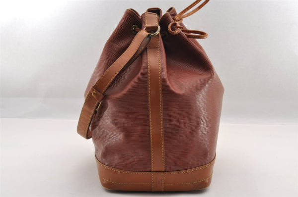 Authentic Louis Vuitton Epi Noe Bi-color Brown Drawstring Bag M44028 LV 2096I