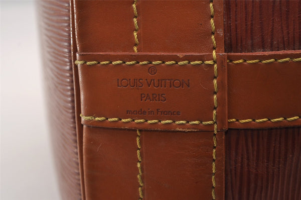 Authentic Louis Vuitton Epi Noe Bi-color Brown Drawstring Bag M44028 LV 2096I