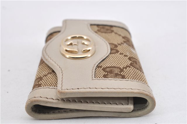 Authentic GUCCI Vintage 6 Key Case Holder GG Canvas Leather 282432 Brown 2097G