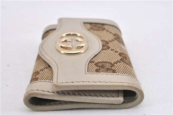 Authentic GUCCI Vintage 6 Key Case Holder GG Canvas Leather 282432 Brown 2097G