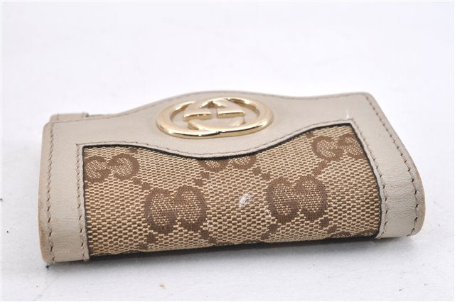 Authentic GUCCI Vintage 6 Key Case Holder GG Canvas Leather 282432 Brown 2097G