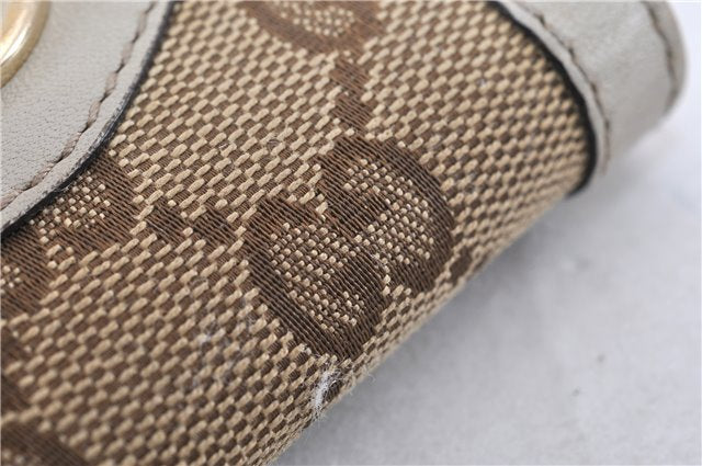 Authentic GUCCI Vintage 6 Key Case Holder GG Canvas Leather 282432 Brown 2097G