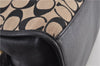 Auth COACH Signature Shoulder Hand Bag Canvas Leather 32907 Black Beige 2098F