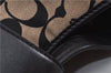 Auth COACH Signature Shoulder Hand Bag Canvas Leather 32907 Black Beige 2098F