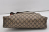 Authentic GUCCI Web Sherry Line Shoulder Tote Bag GG PVC Leather Brown 2098I