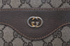 Authentic GUCCI Web Sherry Line Shoulder Tote Bag GG PVC Leather Brown 2098I