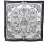 Authentic HERMES Carre 90 Scarf "ETRIERS" Silk Black 2099D