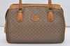 Authentic GUCCI Vintage Micro GG PVC Leather Tote Hand Bag Brown 2099I