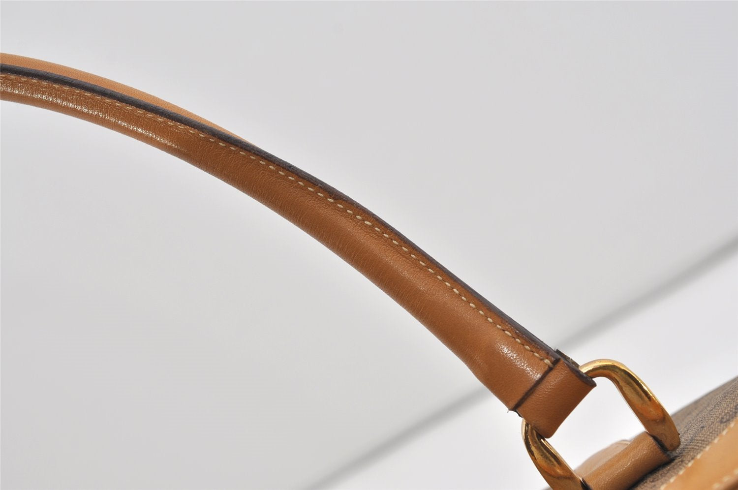 Authentic GUCCI Vintage Micro GG PVC Leather Tote Hand Bag Brown 2099I