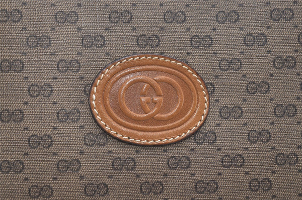 Authentic GUCCI Vintage Micro GG PVC Leather Tote Hand Bag Brown 2099I