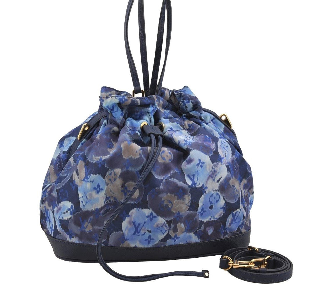 Authentic Louis Vuitton Monogram Ikat Flower Noefull MM 2Way Hand Bag Blue 2103I