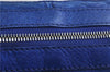 Authentic BALENCIAGA Classic Clip L Clutch Bag Purse Leather 273023 Blue 2104D