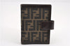 Authentic FENDI Zucca Vintage Notebook Cover Canvas Leather Brown 2104G