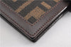 Authentic FENDI Zucca Vintage Notebook Cover Canvas Leather Brown 2104G