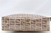 Authentic FENDI Zucchino Vintage Hand Bag Pouch Purse PVC Leather Brown 2105G