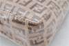Authentic FENDI Zucchino Vintage Hand Bag Pouch Purse PVC Leather Brown 2105G