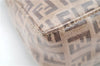 Authentic FENDI Zucchino Vintage Hand Bag Pouch Purse PVC Leather Brown 2105G