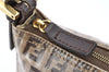 Authentic FENDI Zucchino Vintage Hand Bag Pouch Purse PVC Leather Brown 2105G