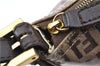 Authentic FENDI Zucchino Vintage Hand Bag Pouch Purse PVC Leather Brown 2105G