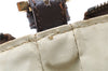 Authentic FENDI Zucchino Vintage Hand Bag Pouch Purse PVC Leather Brown 2105G