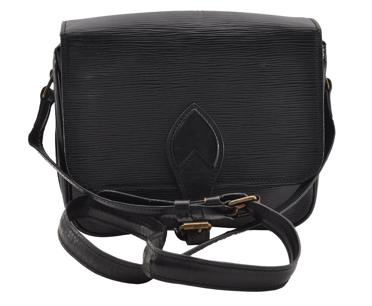Authentic Louis Vuitton Epi Cartouchiere MM Shoulder Bag Black M52242 LV 2105I