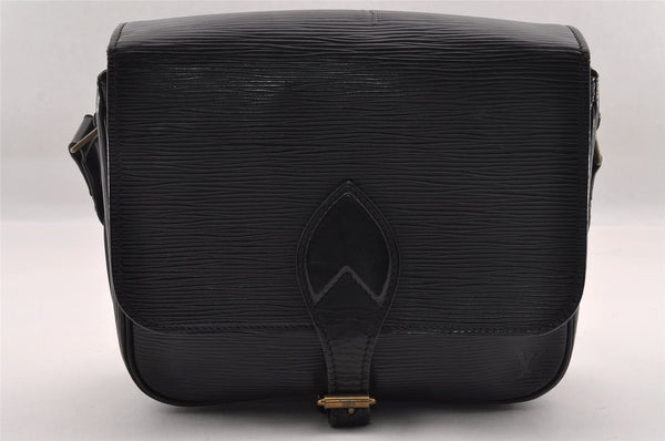 Authentic Louis Vuitton Epi Cartouchiere MM Shoulder Bag Black M52242 LV 2105I