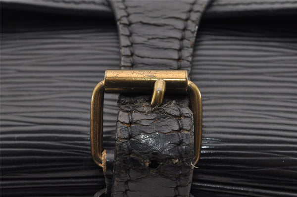 Authentic Louis Vuitton Epi Cartouchiere MM Shoulder Bag Black M52242 LV 2105I