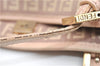 Authentic FENDI Zucchino Shoulder Tote Bag Canvas Leather Beige Pink 2106G